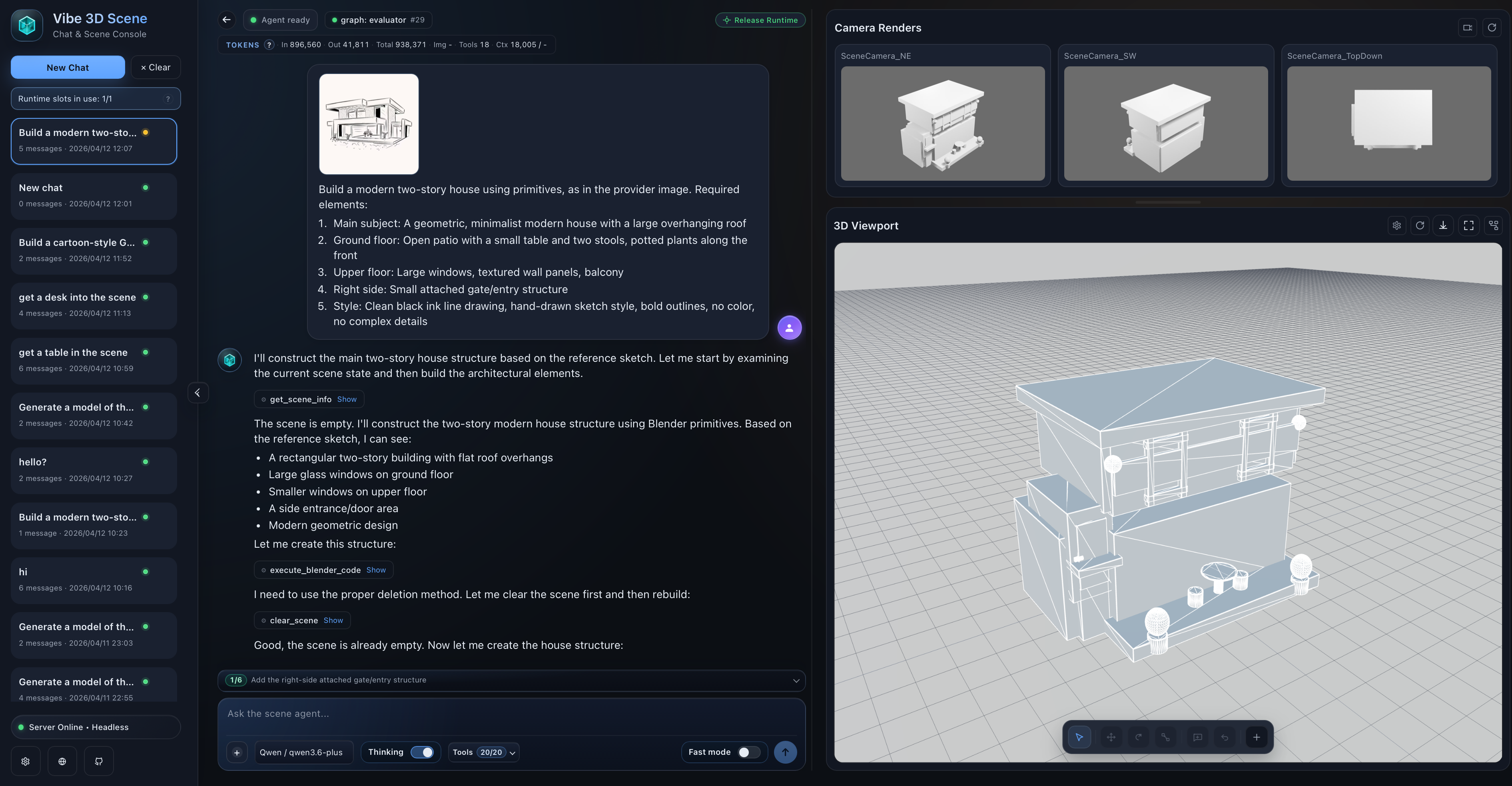 Sketch-conditioned house example