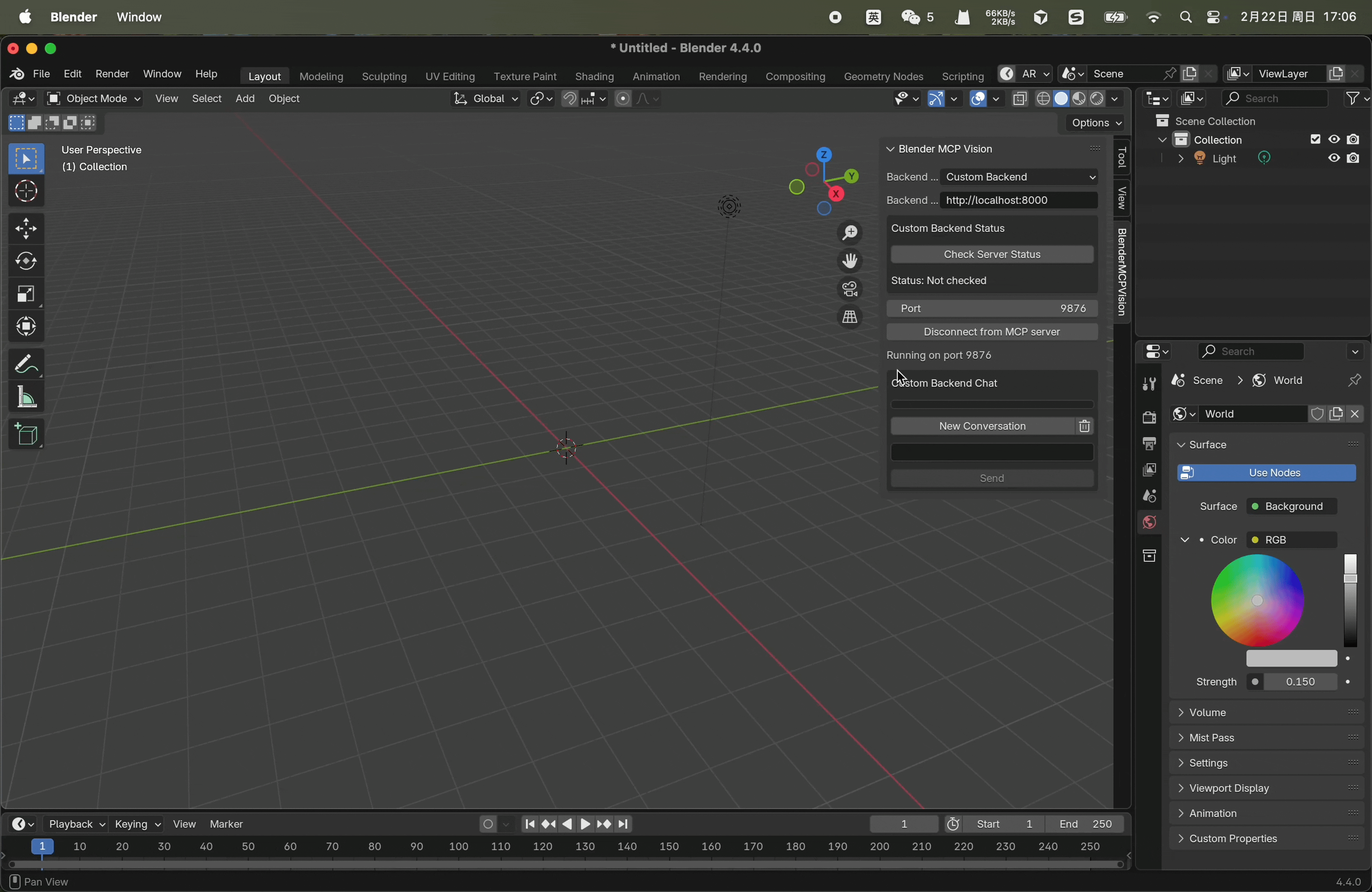 Blender chat generation demo