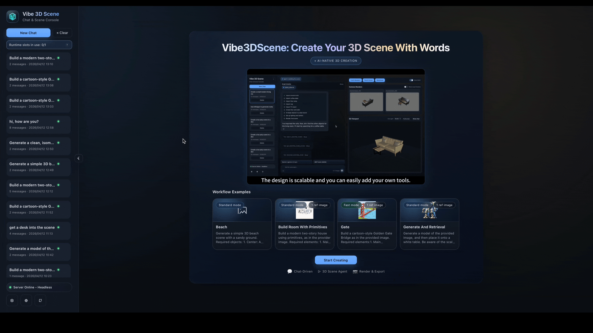 Animated house scene demo